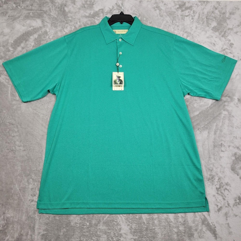 Donald Ross Sportswear Polo Shirt Men's‎ XL Green Golf Shirt Logo